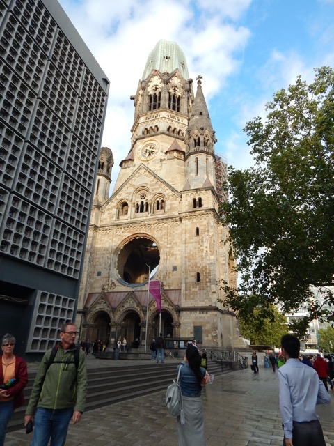 Gedächtnis Kirche (Rememberance Church) in Berlin left as a ruin from WW II bombings