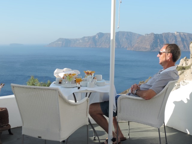 Breakfast was served on our terrace at Oia