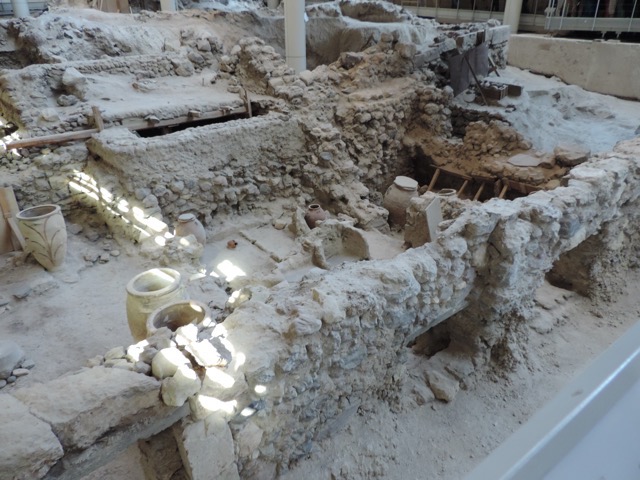 We also went to Akrotiri, a city buried 1600 BC when the volcano blew up.