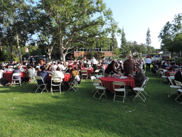 TESOL Graduation Dinner under the California sun on the Biola campus