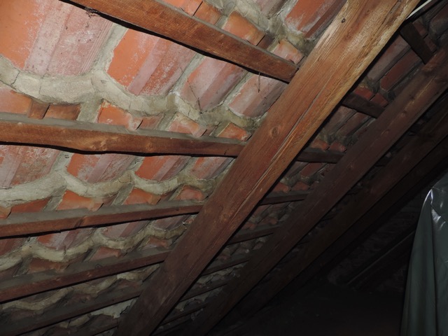 In the attic with the old tiles