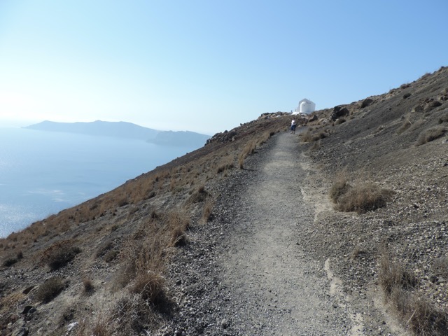 Katy on the way to another church on top of the last hill.