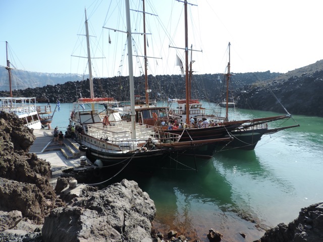 Next stop: the Volcano where we had to walk across other boats to get to shore.