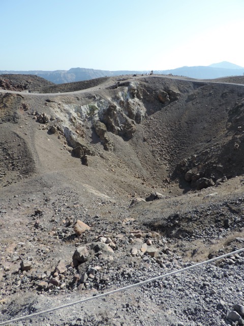 At the top the crater of the last eruption in 1950.