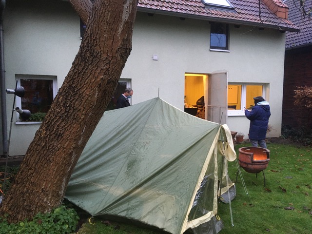 A tent was set up as a visual for the devo.